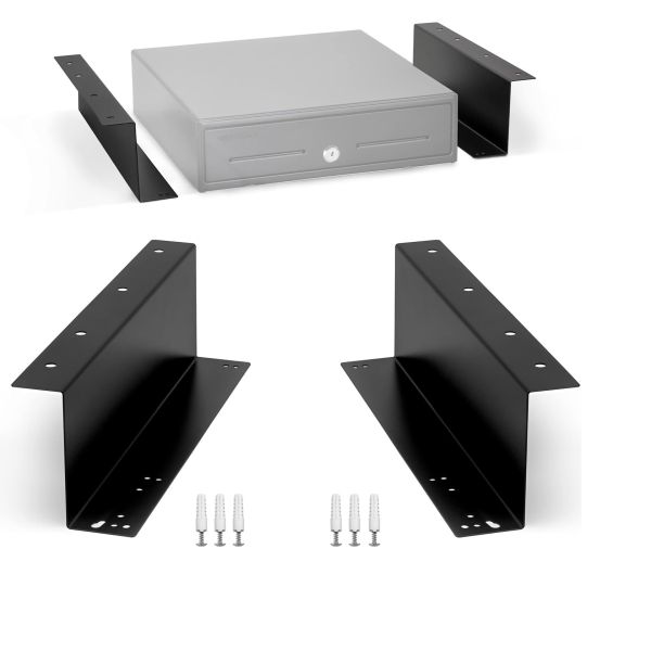 Work Process Under Counter Mounting Metal Bracket for Organized Cash Register Setup
