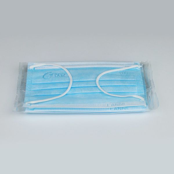 Blue Non Woven No Irritation 3 Ply Individual Packaging Face Masks