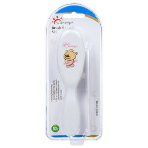  White ABS Nylon Adult Baby Infant Comb And Brush Set Manufactures