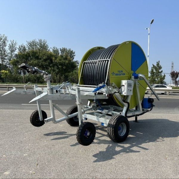 Green Hose Reel Irrigation Equipment Agricultural Machinery 400m Tube Length