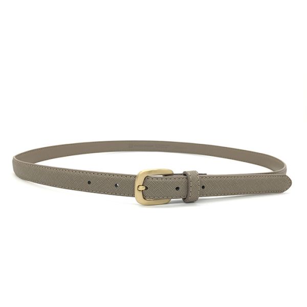 Taupe Saffiano Fashion PU Leather Womens Trouser Belt