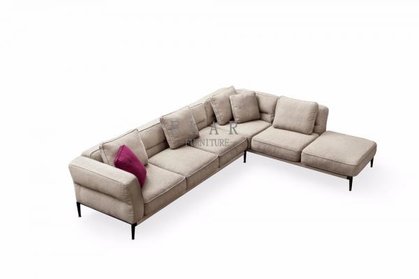 Italian Design Linen Corner Couch Modern Sofa Set for Living Room