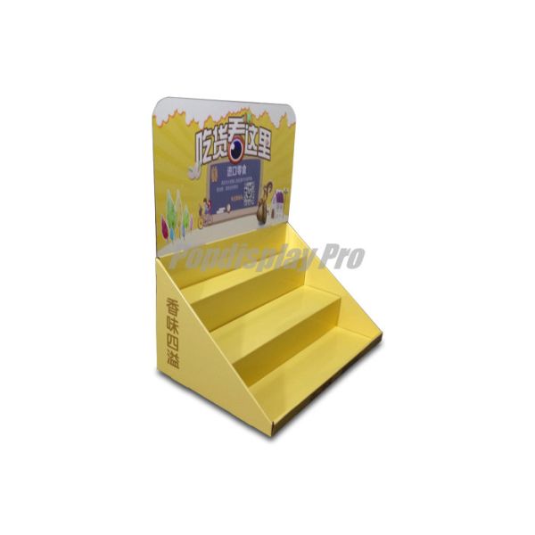 Shelf PDQ Tray PDQ Display Boxes 3 Tiers Separating Merchandises For Snack Foods