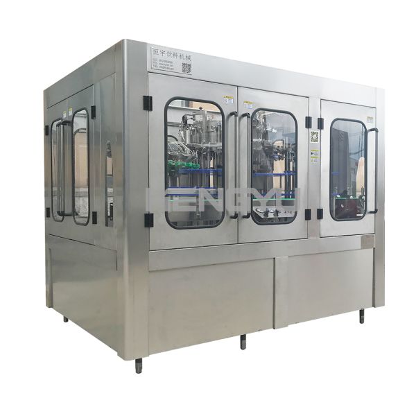 CSD Automatic Glass Bottle Easy to Open Ring Pull  Cap Soft Carbonated Drinks Juice Beverage Filling Capper Capping Machine