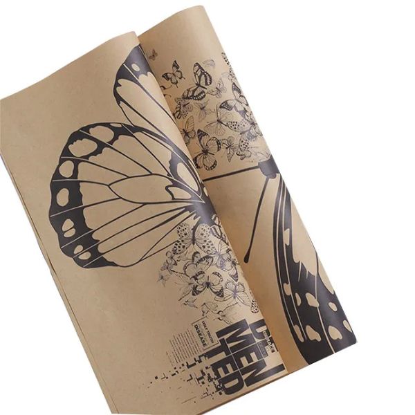 Butterfly Series Flower Wrapping Paper 80g Kraft Paper With Logo