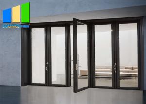 China Aluminum Folding Door Double Tempered Glass Accordion Door For Veranda on sale