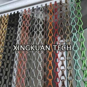  Aluminum Double Hook Chain Link Curtain , Aluminum Chain Door Curtain Manufactures