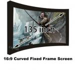 Great Design 135" Curved Fixed Frame DIY Projector Screens 16 To 9 With 80mm