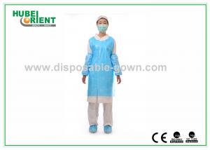 China Eco-friendly Blue Disposable Use Plastic Aprons With Embossed Or Smooth Surface For Factory on sale