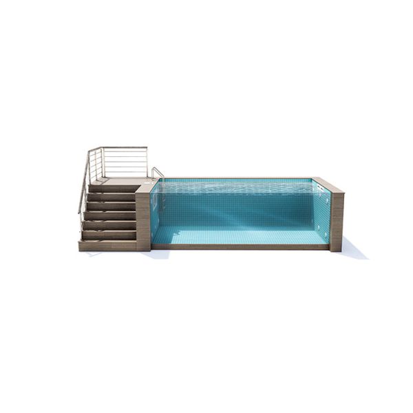 Cutting Service Steel Structure Prefab Pool with 100mm Acrylic Window from