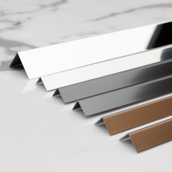 201 304 Brushed Titanium Black Coated L Shape Stainless Steel Transition Strip Flooring