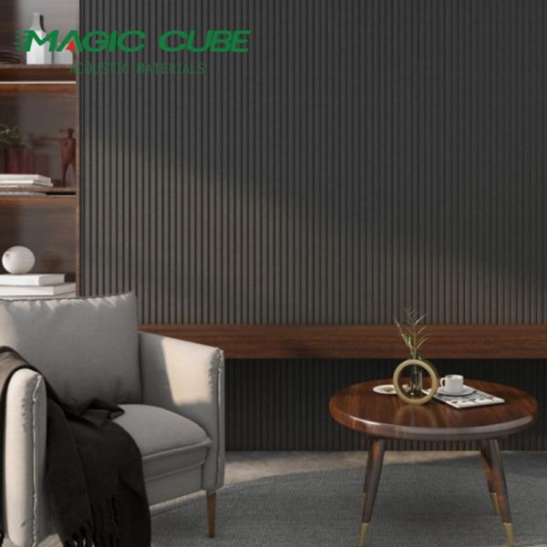 Slatted Aku Panel 3 Side Acoustic Flame Resistant Wooden Sound Absorbing Felt Panels