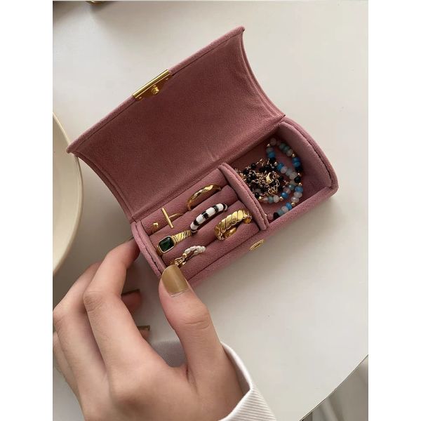 NEW EXQUISITE HIGH-GRADE VELVET JEWELRY BOX RING BRACELET NECKLACE STORAGE BOX TRAVEL SMALL PORTABLE JEWELRY