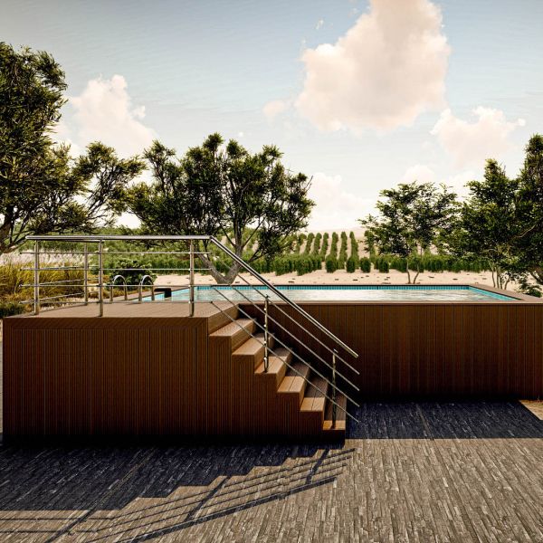 Acrylic Wood Plastic Board Color Luxury Private Swimming Pool for Outdoor Relaxation