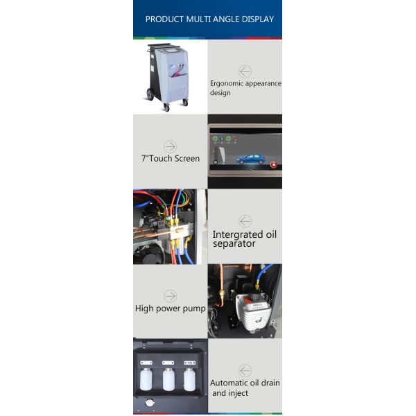 AC Freon Recovery Machine Car Recycle And Recharge Machine With Heating Belt