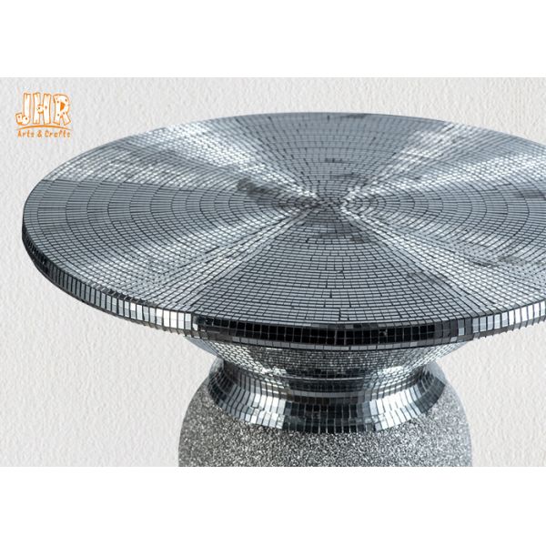 Lightweight Glass Fiberglass Furniture Pedestal Plant Stand Round Corner Table