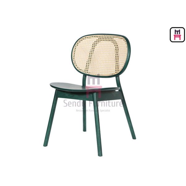 Ash Wood Round Cane Back Armless Dining Chair 0.36cbm