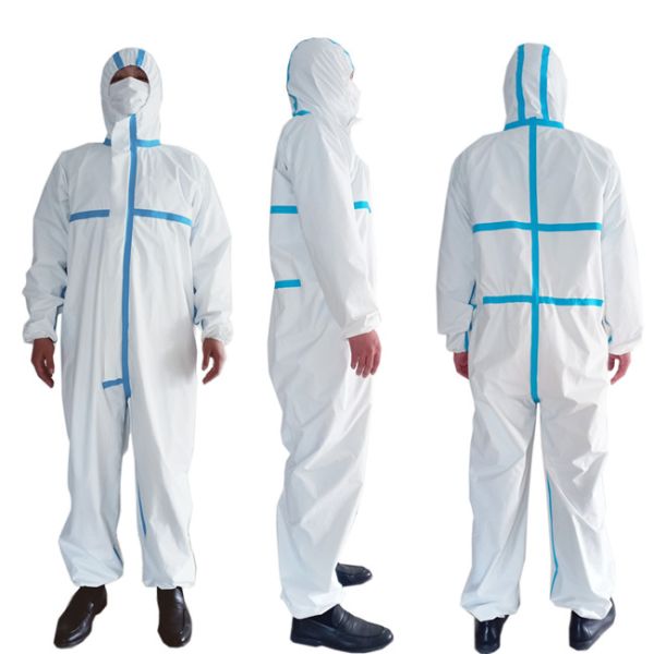 PPE Disposable Protective Suit , Chemical Protective Coveralls Clinical Mutiple