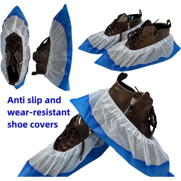 Cleaning Blue and White V206 Heavy Duty PP CPE Waterproof Disposable Foot Shoe Cover