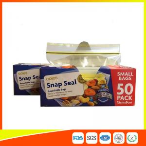 Small Transparent Zip Up Reusable Snack And Sandwich Bags 15 * 9cm