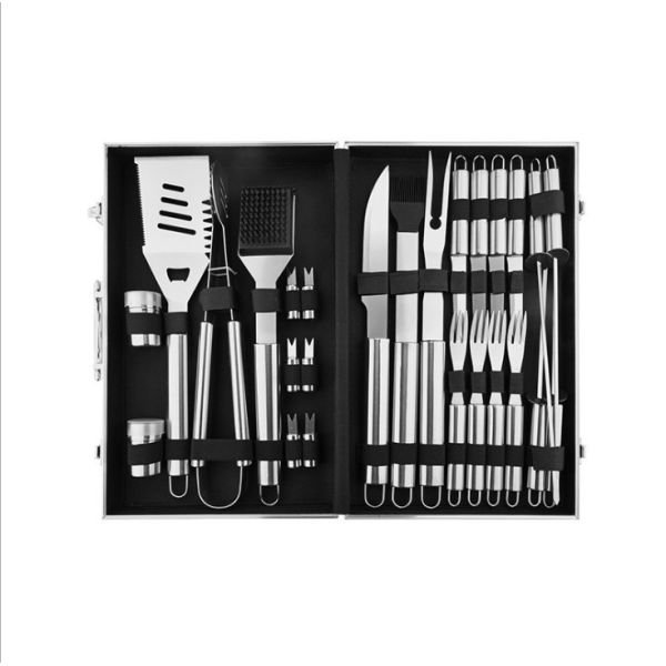 Family Picnic Camping Portable Aluminum Box Stainless Steel BBQ Baking Set
