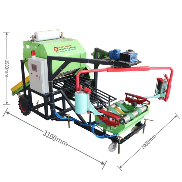 Straw Corn Small Silage Packing Machine , Touch Panel PLC Mini Round Baler