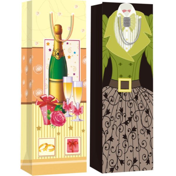 China cheap custom paper wine bags wholesale