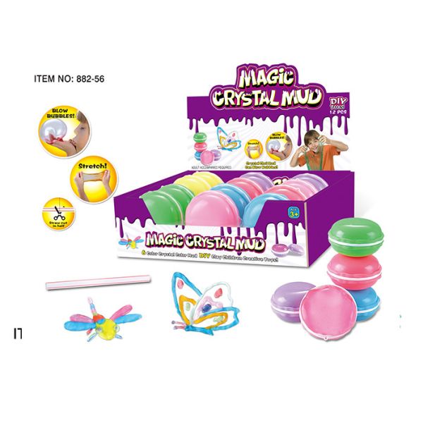 Blowable Transparent Crystal Mud 75g Indoor Childrens Toys Macaron Design Puple