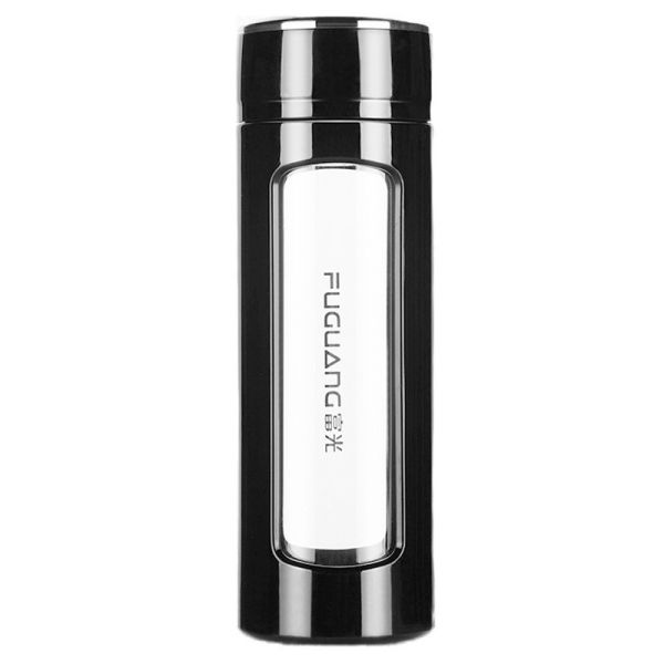 Elegant Portable Large Capacity Double Glass Water Bottle Tea Infuser Multipurpose 400ml Custom LOGO Printing Leak Proof Glass Bottle As Gift