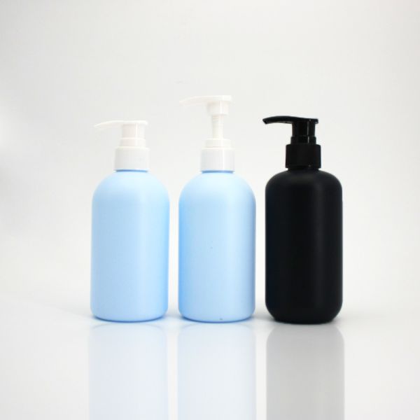 250mL 8.45oz HDPE Blue Cosmetic Lotion Bottle Round Shoulder