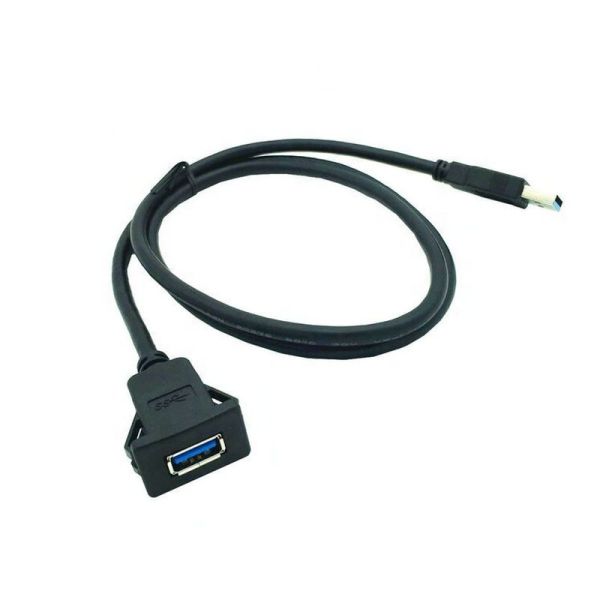 Car Truck 3ft 1m Snap Flush Mount USB Port Extension Cable