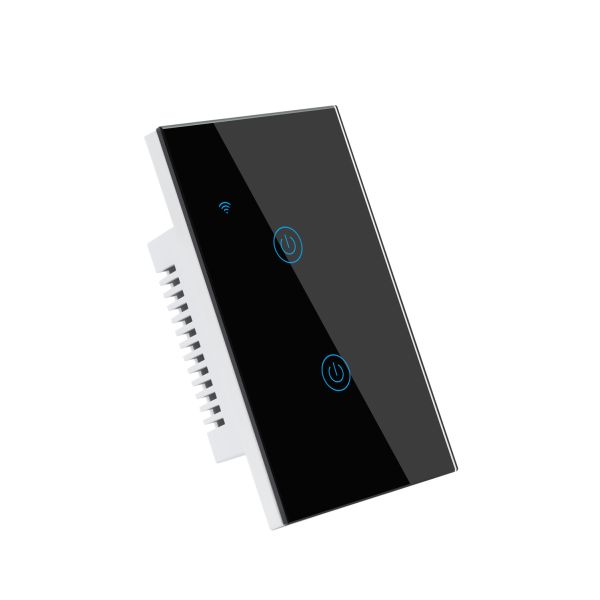 Glomarket Us AU Standard Tuya Wifi Smart Switch 2 Gang No Neutral Wall Switch Smart Life App Control Light Switch
