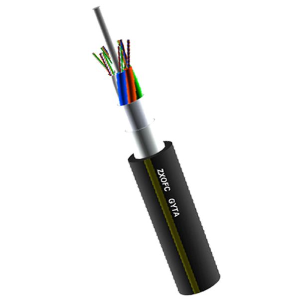 Aluminum armored pipe Direct Burier SM/MM 12/24/48/96/144/288 core GYTA Fiber Optical Cable