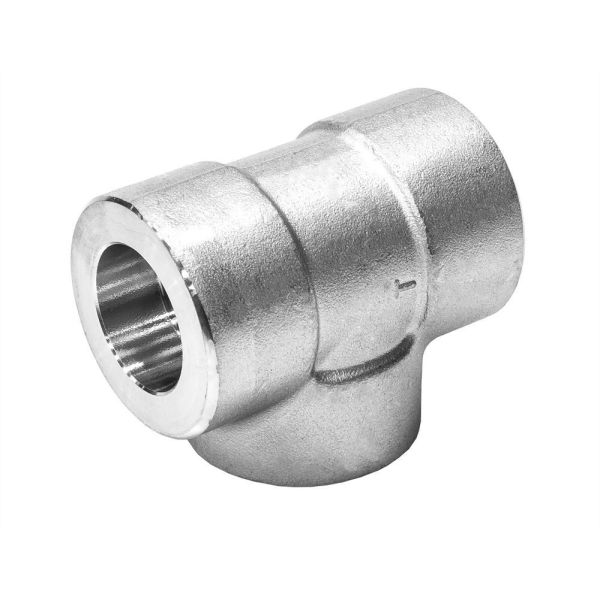 Stainless Steel Socket Weld Tee , ASTM A182 F316 1 1 / 2  Reducing Pipe Tee