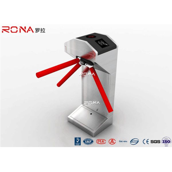 Half Height Tripod Turnstile Gate 304 Stainless Steel Both Directional RFID Card Reader