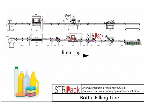 Quality Cleaner Bottle Filling Line With Anti corrosive Gravity bottle Filler and Rotary Capping Machine for sale
