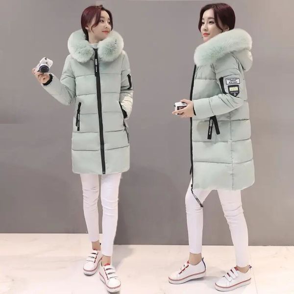                  Women Winter Cotton Coat Fur Collar Jackets Fashion Blazer Winter Padded Parka Clothes Bomber Jacket for Women             