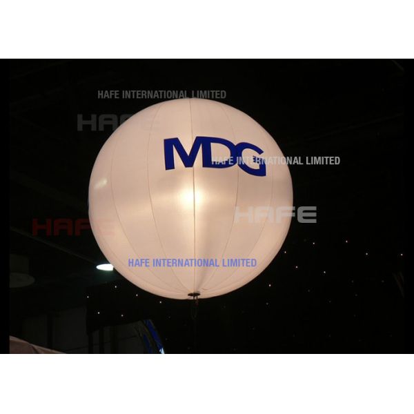 Moon Series Helium Balloon Lights With HMI Lamp , 2400 W LED Flying Balloon Light Decorations