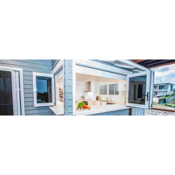 Modern Aluminum Powder Coated Windows , Double Glazed Custom Bifold Windows