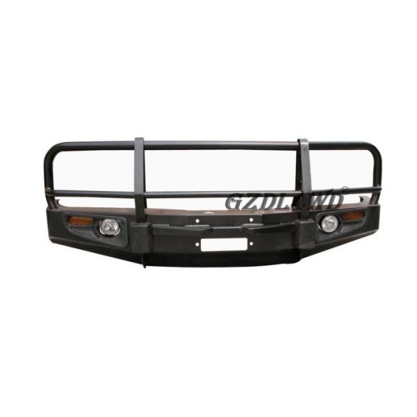 Pickup Toyota Land Cruiser Front Bumper Guard With Rolled Steel / Mounting Holes