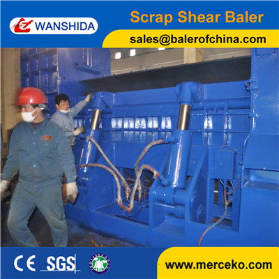 Electric Motor Drive China Scrap Metal Baler Shear Factory to shear and compact  waste channel and round angle iron