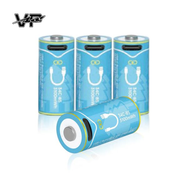 High Capacity 3100mWh 3.7 Volt Lithium Ion Battery 16340 VP Rechargeable Batteries