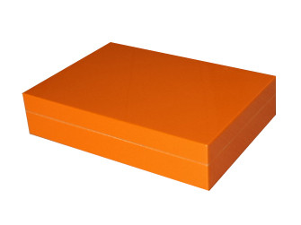 Orange painting Poplar wood tea box