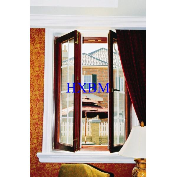 Aluminum Surface Timber Look Aluminium Windows With Good Heat Insulation for Russia market