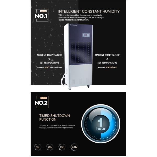 Low Noise 1200m3/H 6.8KG/H Portable Industrial Dehumidifier