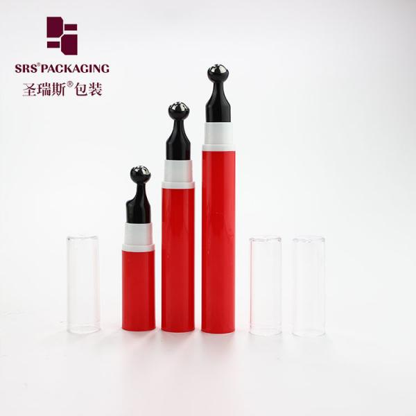 Empty 5ml 10ml 12ml 15ml plastic red color press eye serum airless pump bottle