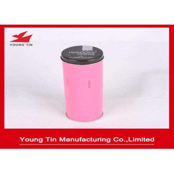 50 x 135 MM Metal Tea Tins With Lids , Pink Metal Storage Tins For Tea Packaging