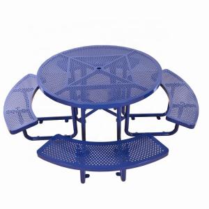 China Mild Steel Metal Outdoor Table Benches With Flanged Surface Mounted Type OEM on sale