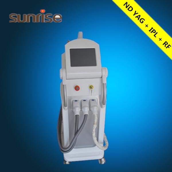 Alibaba express!3 in 1 multifunctional beauty equipment SHR+FRACTIONAL + ND YAG LASER epilation