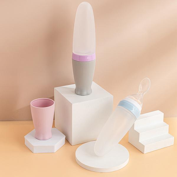 Baby Bottle Silicone Squeeze Feeding Spoon BPA Free Food Grade
